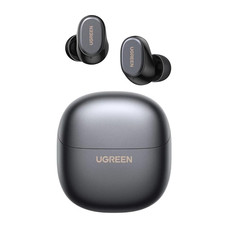 UGREEN WS220 TWS True Wireless Bluetooth 5.0 austiņas ar uzlādes futrāli, skārienvadību, IPX4 ūdensizturību, iebūvētu mikrofonu, 16h kopējo akumulatora darbības laiku - Melna
