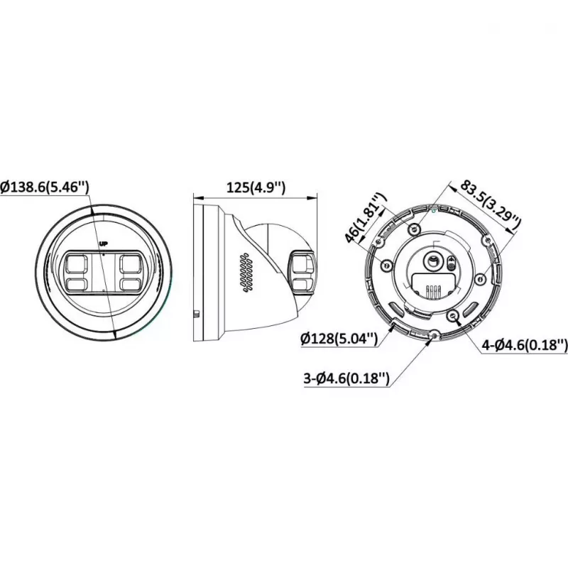 Hikvision DS-2CD2387G3P-LIS2UY/SL(180°)/O-STD Melns 8 MP panorāmas tīkla kamera