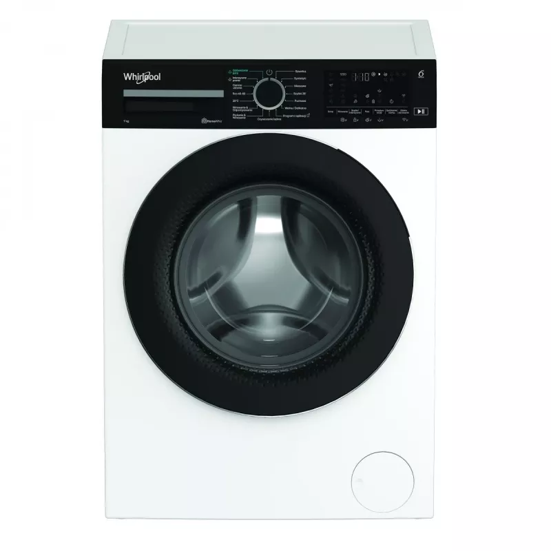 Whirlpool WAM762WBBPL 7 kg 1200 apgr./min veļas mazgājamā mašīna ar 6th Sense tehnoloģiju, FreshCare+, Clean+, 14 programmām, LED displeju, bērnu slēdzeni, atlikto startu, energoefektivitātes klasi C, baltā krāsā