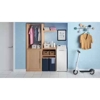 Indesit BTWS50400PLN veļas mazgājamā mašīna ar augšējo ielādi, 5 kg, 1000 apgr./min, balta, energoefektivitātes klase E