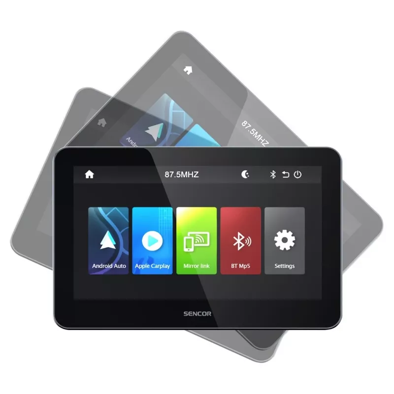 SENCOR SCT M760BWT 7 collu bezvadu CarPlay Android Auto 2-DIN multivides uztvērējs ar aizmugurējās kameras ieeju