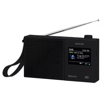 SENCOR SRD 7790B DAB+ radio ar FM, Bluetooth, USB, 2,4 collu LCD, uzlādējamu bateriju