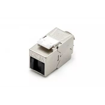 DIGITUS DN-93615-D CAT 6A Keystone modulis, ekranēts, bez instrumentiem, 10GBase-T, 500 MHz, cinka liešanas korpuss, zeltīti kontakti, T568A/B, PoE++ gatavs