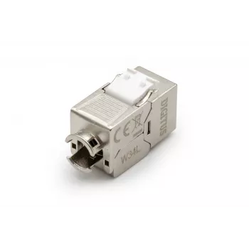 DIGITUS DN-93615-D CAT 6A Keystone modulis, ekranēts, bez instrumentiem, 10GBase-T, 500 MHz, cinka liešanas korpuss, zeltīti kontakti, T568A/B, PoE++ gatavs