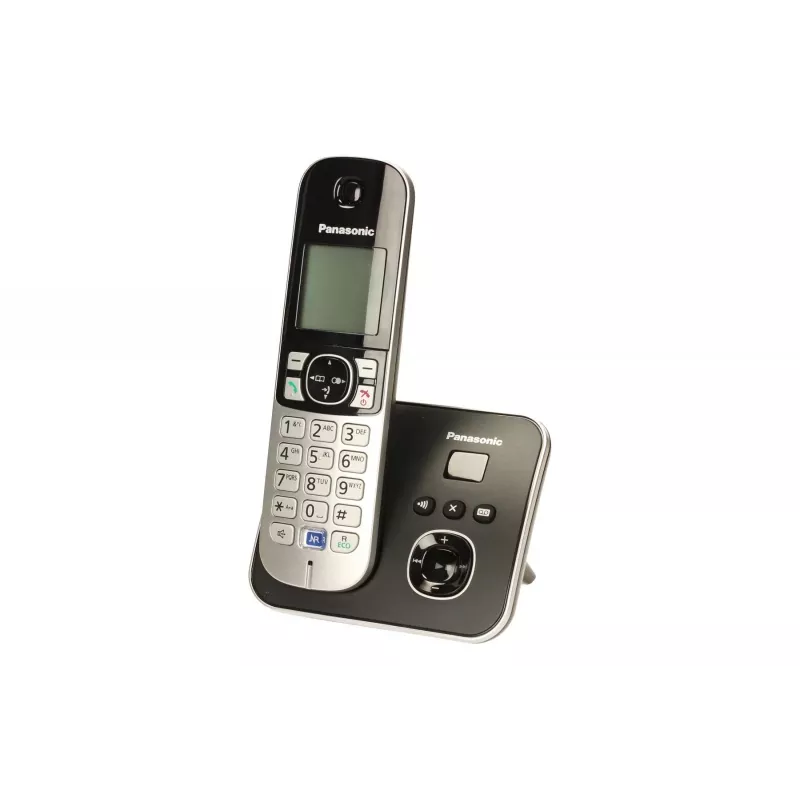 Panasonic KX-TG6821 DECT bezvadu telefons ar automātisko atbildētāju, melns