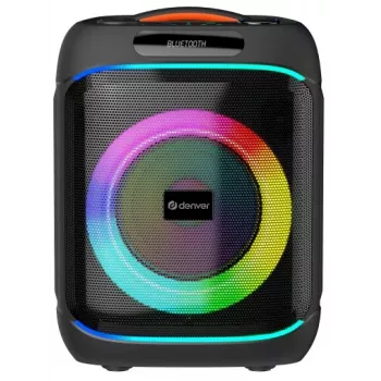 Denver BPS-270 pārnēsājamā ballīšu skaļrunis ar Bluetooth, 400W PMPO, LED gaismas efektiem, karaoke, FM radio, USB/SD/AUX, mikrofona ieeju, melns