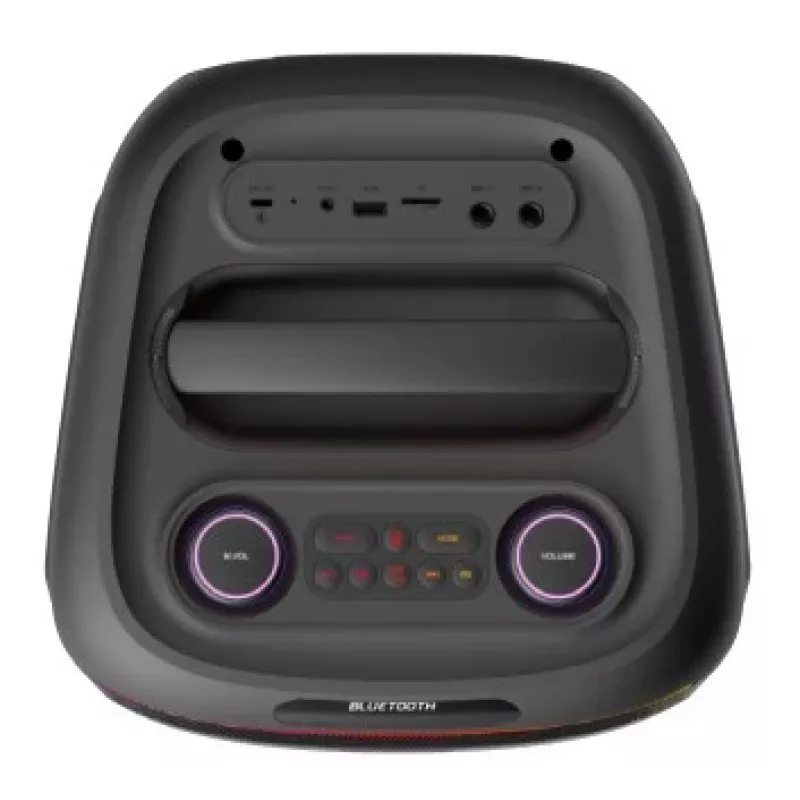 Denver BPS-270 pārnēsājamā ballīšu skaļrunis ar Bluetooth, 400W PMPO, LED gaismas efektiem, karaoke, FM radio, USB/SD/AUX, mikrofona ieeju, melns