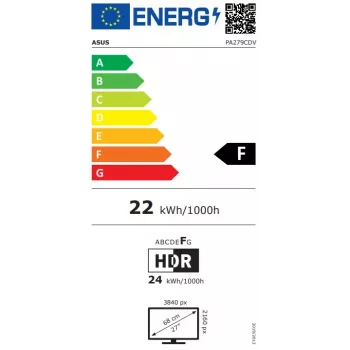 ASUS ProArt Display OLED PA279CDV 26,5 inch 4K UHD OLED monitors ar 120Hz, HDR, USB centrmezglu, regulējamu augstumu, melns/sudrabs