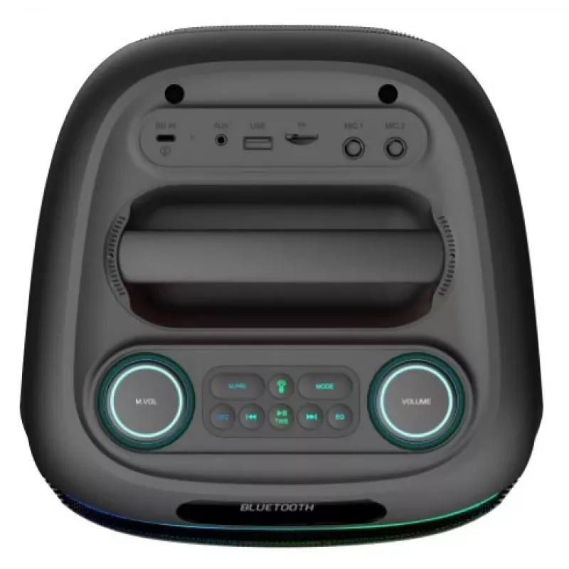 DENVER BPS-170 400W Bluetooth Party Speaker ar RGB gaismām, TWS, karaoke, FM radio, USB/SD/AUX/Mic ieejām