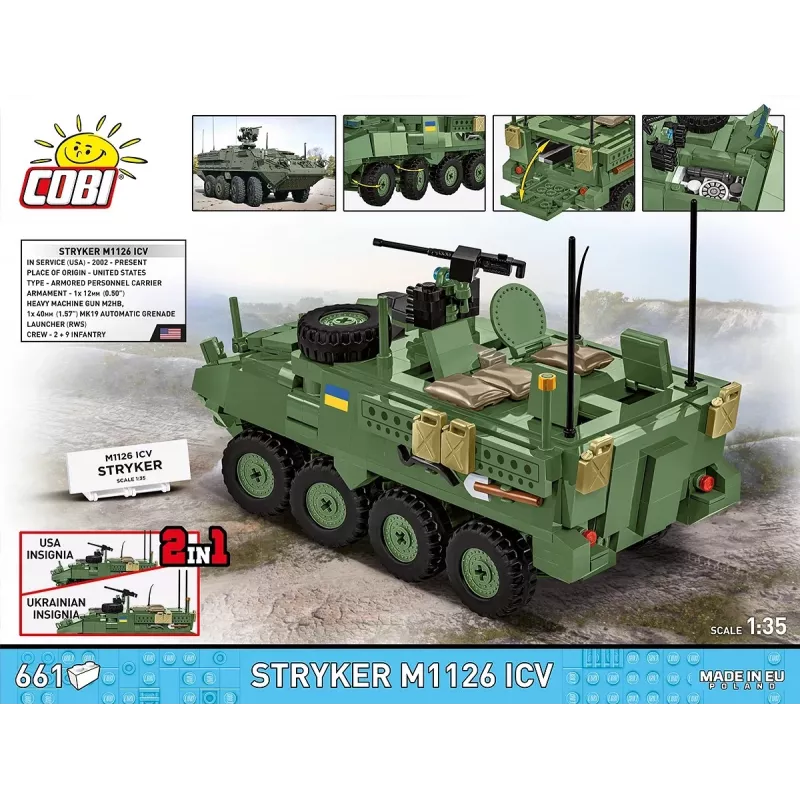 COBI Stryker M1126 ICV (1:35 mērogs) – Detalizēts militārā transportlīdzekļa modeļa komplekts