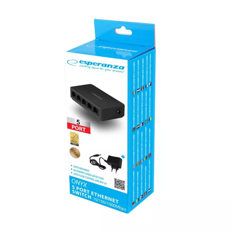 ESPERANZA 5 portu Gigabit slēdzis 10/100/1000 ONYX ENS103