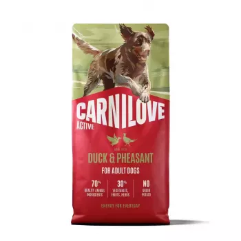 CARNILOVE ACTIVE sausā barība suņiem ar pīli un fazānu pieaugušiem visu šķirņu suņiem 12 kg