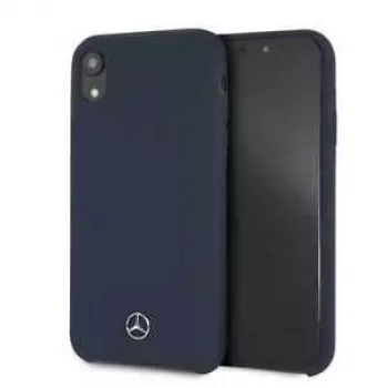 Mercedes-Benz Apple iPhone XR šķidrā silikona maciņš tumši zilā krāsā