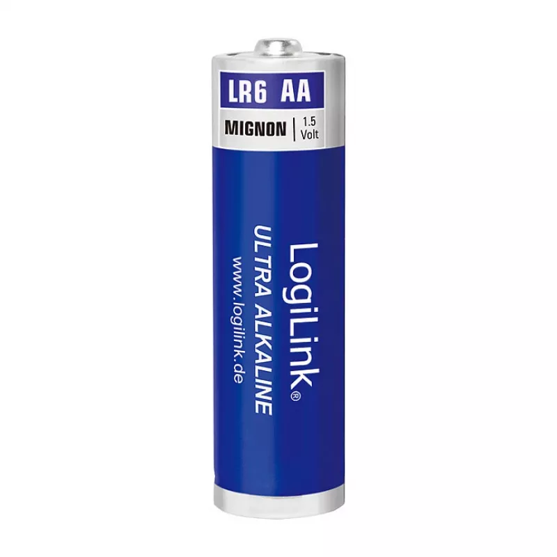 LogiLink Ultra Power sārma AA baterijas, 8 iepakojums sarūkošā plēvē, 1.5V LR6, 10 gadu glabāšanas laiks