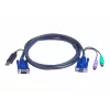 ATEN Intelligent KVM kabelis 2L-5502UP - klaviatūras, video un peles (KVM) kombinētais kabelis