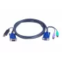 ATEN Intelligent KVM kabelis 2L-5502UP - klaviatūras, video un peles (KVM) kombinētais kabelis