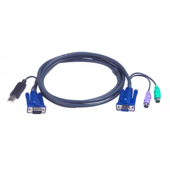 ATEN Intelligent KVM kabelis 2L-5502UP - klaviatūras, video un peles (KVM) kombinētais kabelis