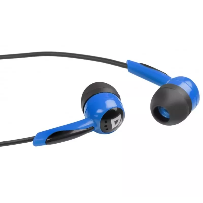 Defender EARPHONES BASIC 604 Vadu austiņas ar mikrofonu, Melns-Zils