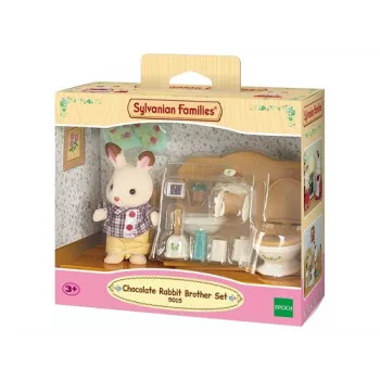 Sylvanian Families Chocolate Rabbit Brother Vannasistabas komplekts