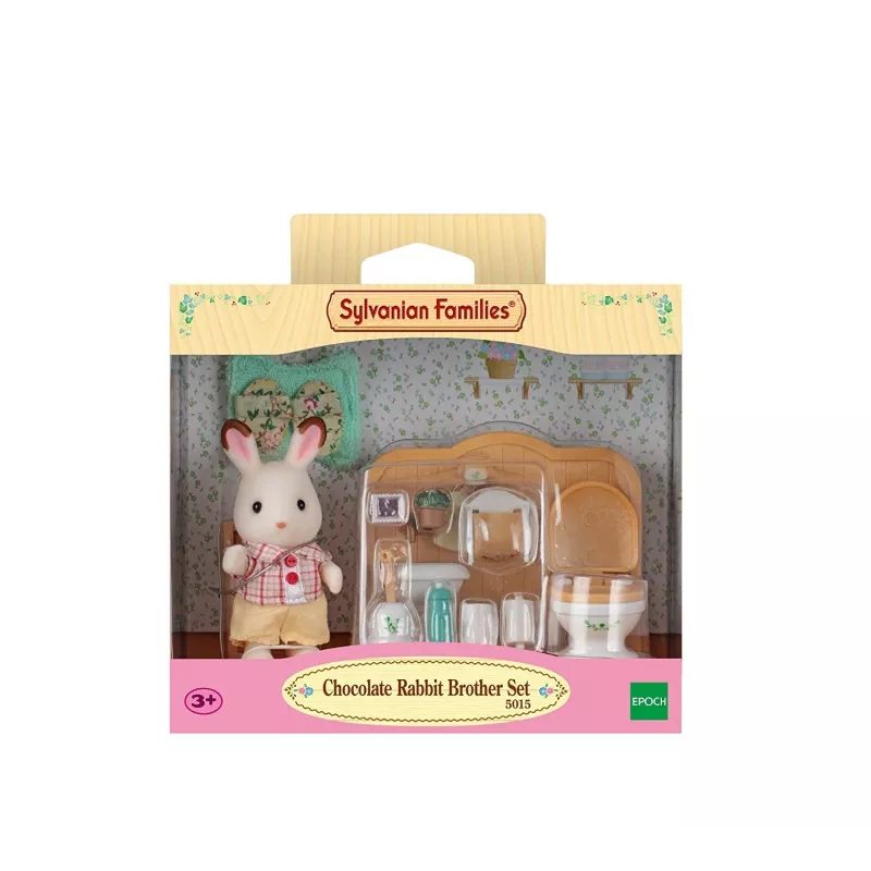 Sylvanian Families Chocolate Rabbit Brother Vannasistabas komplekts