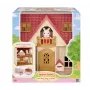 EPOCH Sylvanian Families Starter House - Red Roof Series leļļu māja ar Freya Chocolate Rabbit un 10 mēbelēm