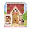 EPOCH Sylvanian Families Starter House - Red Roof Series leļļu māja ar Freya Chocolate Rabbit un 10 mēbelēm