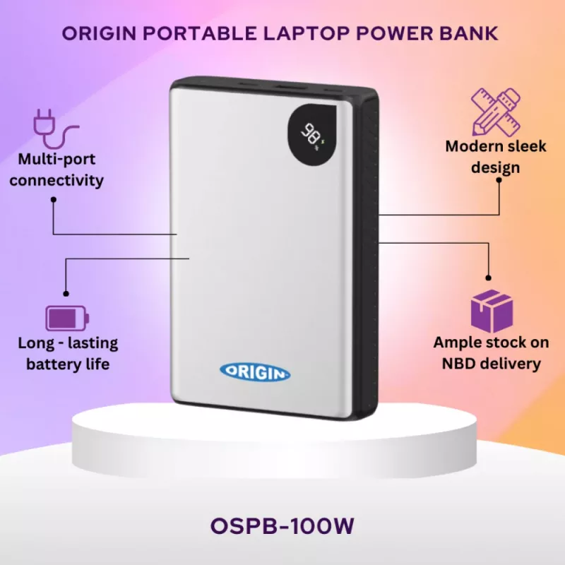 Origin Storage OSPB-100W 20000mAh 100W Power Bank - Melns
