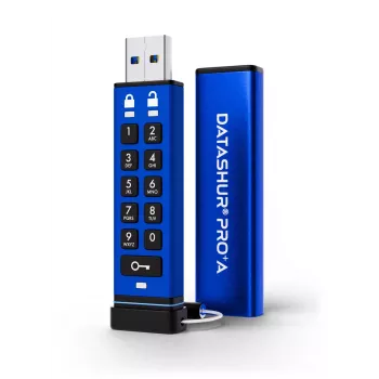 iStorage datAshur PRO+A USB 3.2 Gen 1 128GB šifrēta USB zibatmiņa ar PIN aizsardzību, FIPS 140-3 Level 3, IP68, USB-C