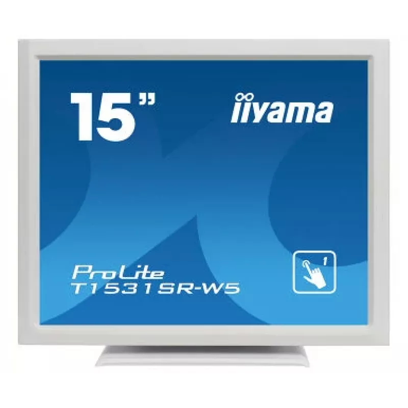 Iiyama ProLite T1531SR-W5 15 inch XGA 4:3 5-vadu pretestības skārienekrāna LED monitors, balts