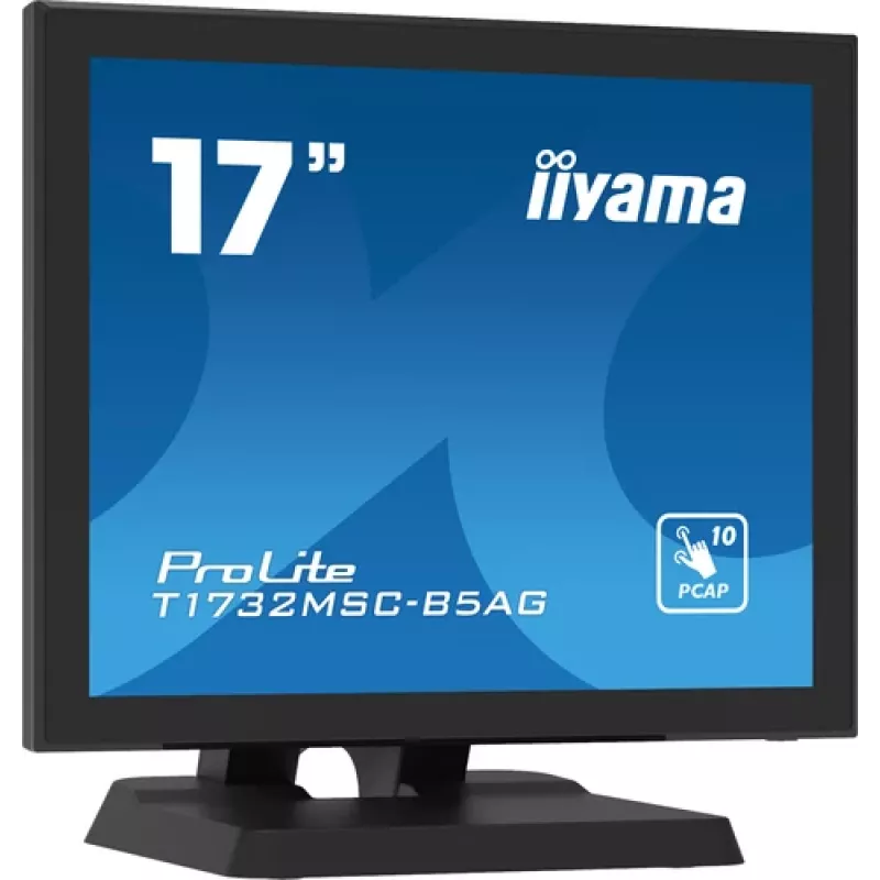Iiyama ProLite T1732MSC-B5AG 17 collu skārienjūtīgs LED monitors - 5:4 SXGA, projektīvā kapacitīvā, 10 punktu multi-touch, HDMI/DVI/VGA, USB, skaļruņi, melns