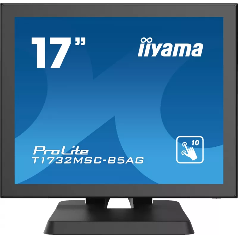 Iiyama ProLite T1732MSC-B5AG 17 collu skārienjūtīgs LED monitors - 5:4 SXGA, projektīvā kapacitīvā, 10 punktu multi-touch, HDMI/DVI/VGA, USB, skaļruņi, melns