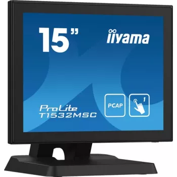 Iiyama ProLite T1532MSC-B5X 15 collu Projective Capacitive Touch LED monitors - 1024x768 XGA, 10 punktu, HDMI, DVI, VGA, USB, IP54 priekšpuse, 7H, skaļruņi