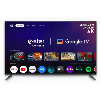 NO NAME LEDTV55A1T2 55 collu QLED 4K UHD viedtelevizors ar Dolby Vision IQ, HDR10+, Dolby Atmos, VIDAA U5.0, Alexa iebūvētu, bezrāmja dizainu, spēles režīmu