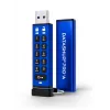 iStorage datAshur PRO+A 64GB USB-C zibatmiņa, AES 256 bitu XTS aparatūras šifrēšana, PIN autentifikācija, FIPS 140-2 3. līmenis, IP68 ūdens un putekļu izturīga, izturīgs alumīnijs, nulles pēdas nospiedums