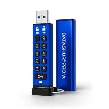 iStorage datAshur PRO+A 64GB USB-C zibatmiņa, AES 256 bitu XTS aparatūras šifrēšana, PIN autentifikācija, FIPS 140-2 3. līmenis, IP68 ūdens un putekļu izturīga, izturīgs alumīnijs, nulles pēdas nospiedums