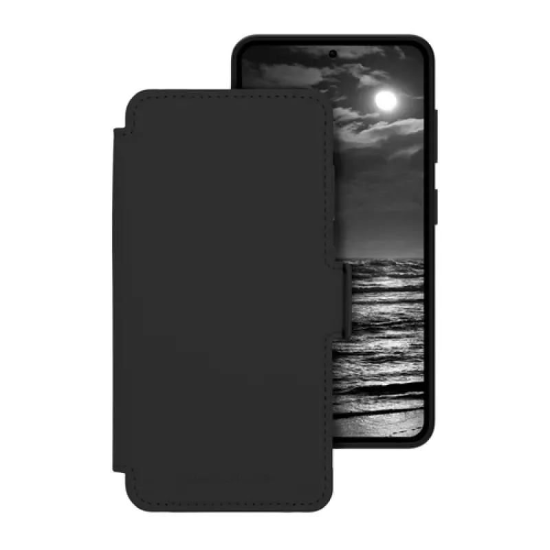 dbramante1928 Lynge ICON Flip vāciņš Samsung Galaxy S26 – MagSafe saderīgs, pilngraudu āda, Midnight