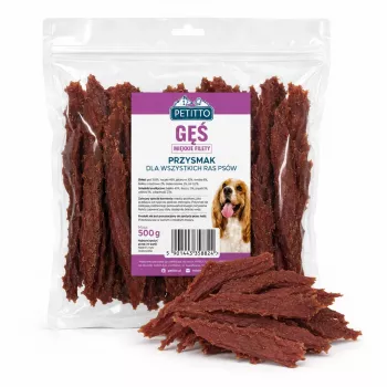 PETITTO mīkstās zoss filejas suņiem 500g