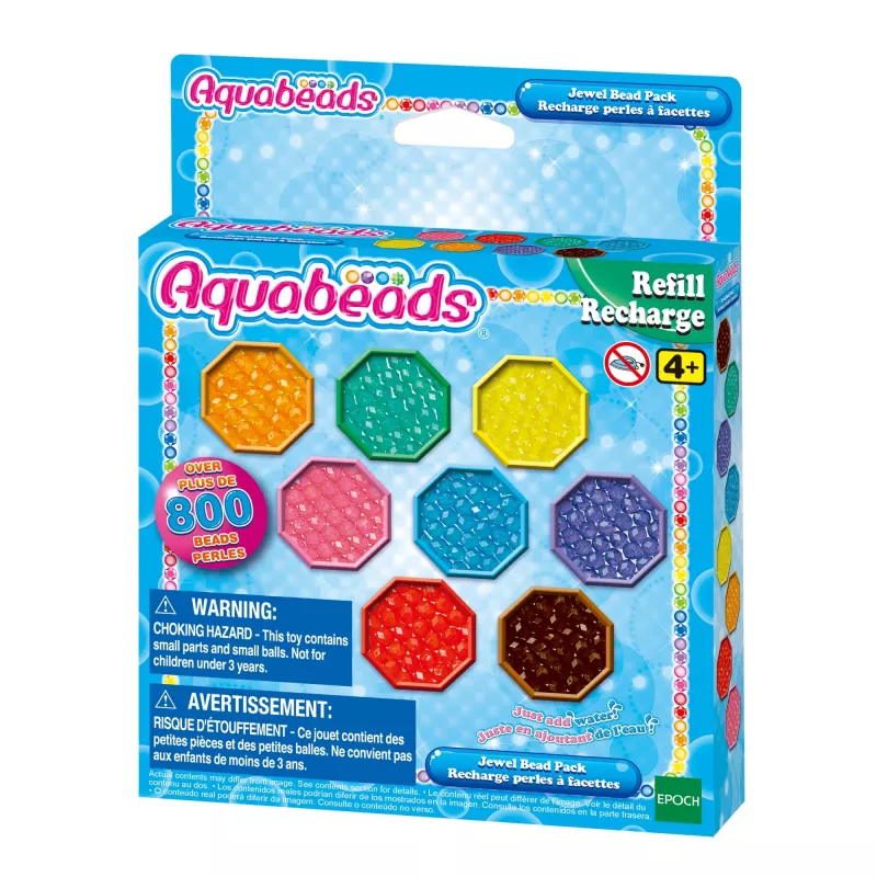 EPOCH Aquabeads Glitter Beads Papildinājuma Komplekts - 800 Pērlītes 8 Krāsās
