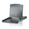 ATEN CL6708MW 19 collu Full HD DVI-D 8 portu Rack-Mount LCD KVM konsole, 1U, melna