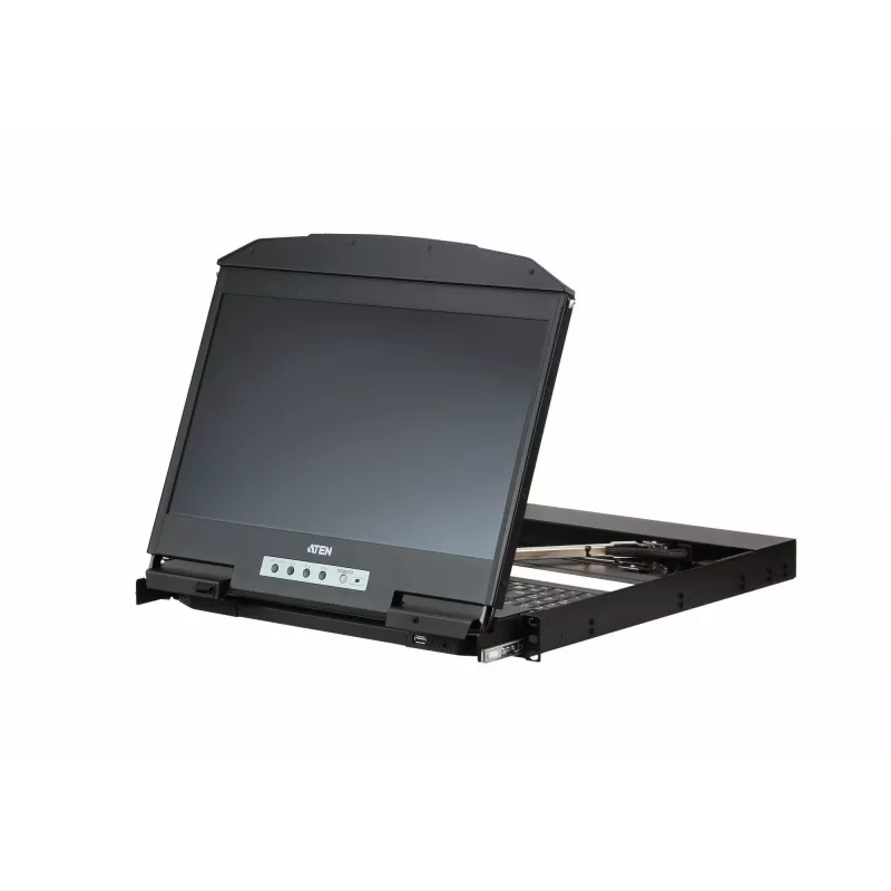 ATEN CL3800NW 18,5 collu divu sliežu LCD KVM konsole - DVI, USB, 1U