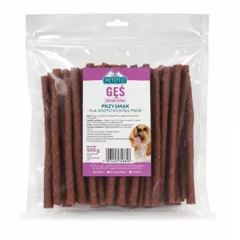 PETITTO mīkstās zoss strēmeles suņu kārumi 500 g