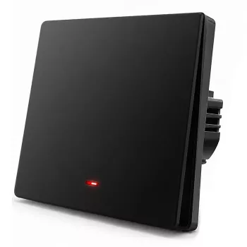 Qoltec 52722 viedais Wi-Fi gaismas slēdzis, 1 kanāls, skārienpanelis, taimeris, Tuya/Smart Life, melns