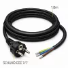 QOLTEC 54598 Schuko CEE 7/7 uz attīrītiem un pielodētiem vadiem strāvas kabelis 3m H05VV-F 3x1.0mm² Melns