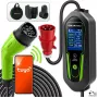 Qoltec Type 2 EV lādētājs ar regulējamu strāvu, 7 kW, 230 V, CEE 32 A, Wi-Fi, Tuya Smart Life, LCD, 5 m kabelis
