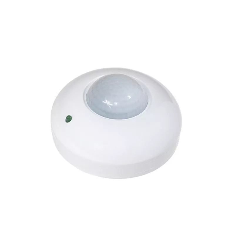 MACLEAN MCE19 Griestu PIR kustības sensors – 360° noteikšana, 1200W kvēlspuldžu / 300W LED slodze, regulējams laiks un lukss, balts