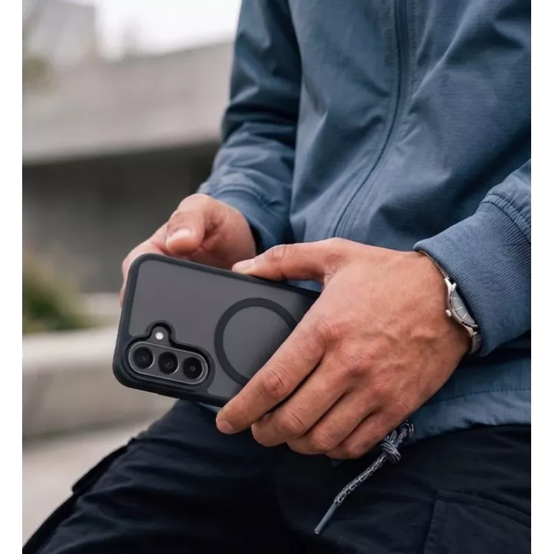 CRONG matēts MagSafe maciņš Samsung Galaxy A27 - melns