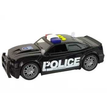 LEAN TOYS Policijas automašīna 1:14 RC transportlīdzeklis ar gaismām un skaņām Melna