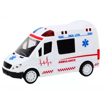 LEAN TOYS 1:16 RC Ātrās palīdzības automašīna ar gaismām un skaņām - Balta