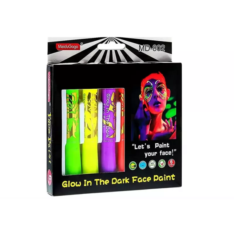 LEAN TOYS Sejas apgleznošanas komplekts Neon fluorescējošie zīmuļi 6 gab.