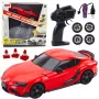 LEAN TOYS Drifta sporta automašīna ar maināmiem riteņiem, tālvadības RC 4WD sarkana, mērogs 1:10